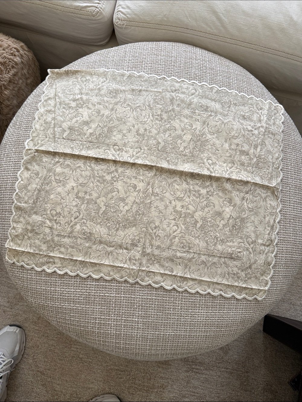 Vintage Nancy Kolter fine linens throw pillow